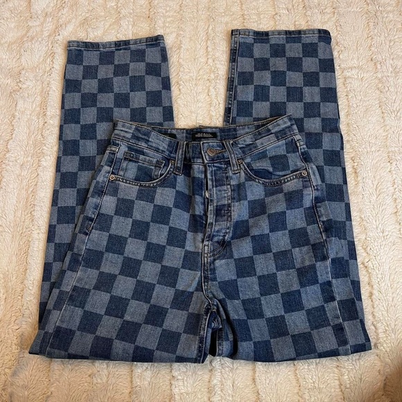 Target Wild Fable Highest Rise Straight Leg Checkered Jeans!👖💙 - Picture 4 of 4